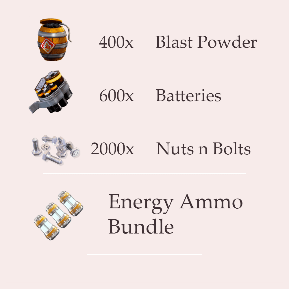 Energy Ammo Bundle - Items to craft energy ammo cell - Nuts Blast Powder Batteries